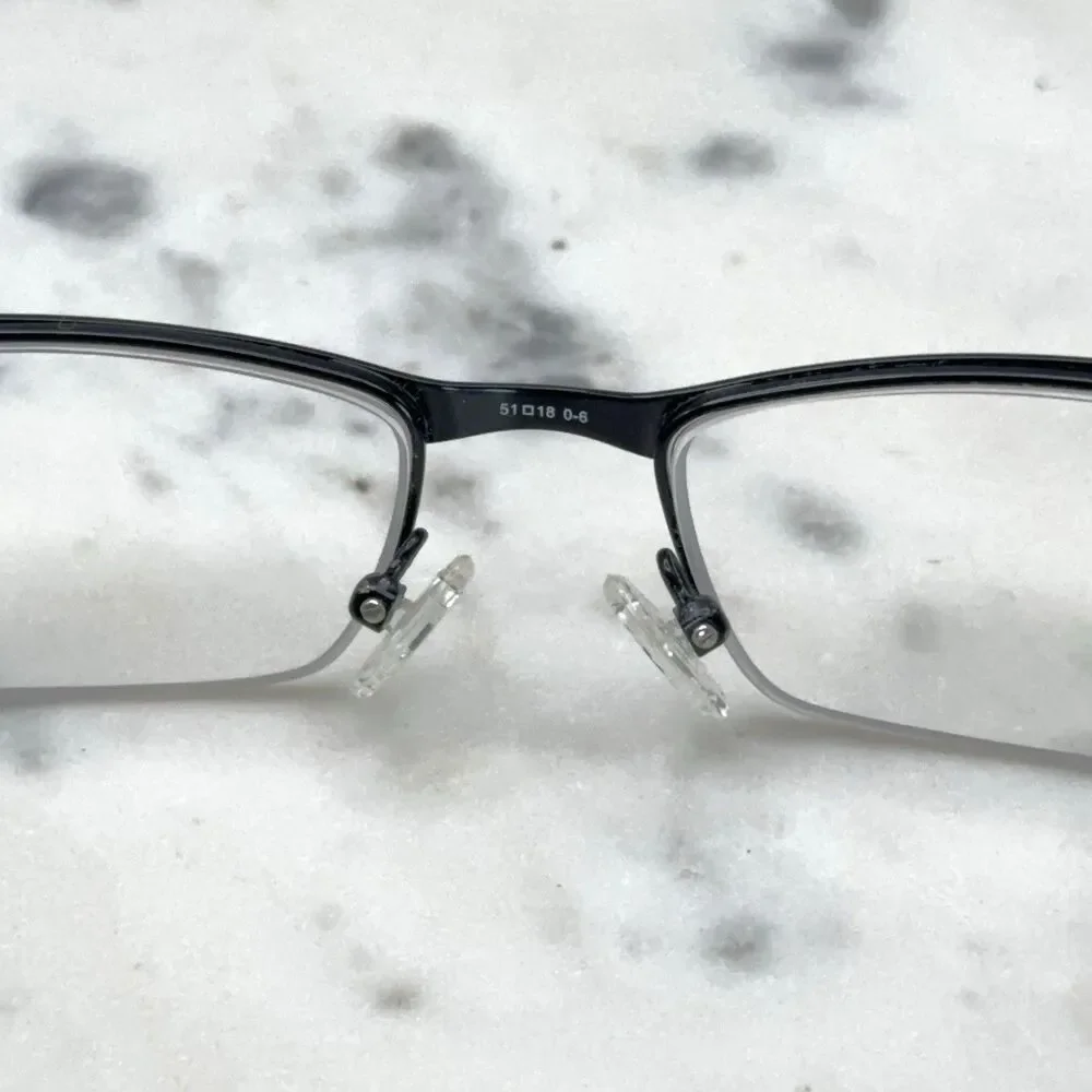 Liz Claiborne NY L351 Satin Black 0RX1 Half Rim Eyeglasses Frames Only 51-18-135